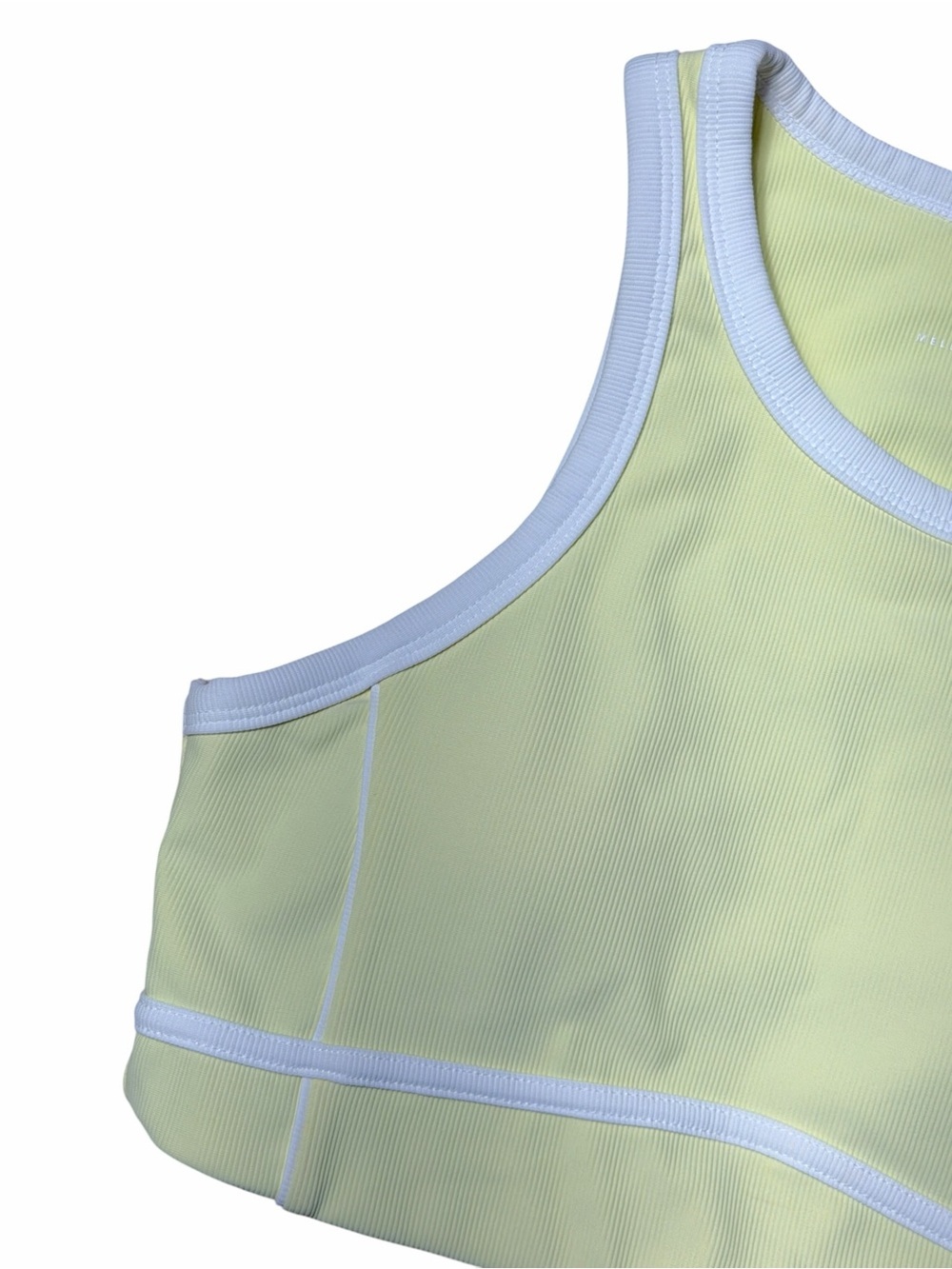 Wilo the Label Yellow Ribbed Two Toned Sports Bra Womens M - Picture 2 of 7